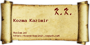 Kozma Kazimir névjegykártya
